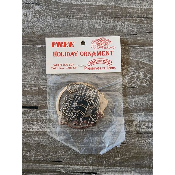 Vintage 1984 Smuckers Holiday Ornaments - Set of 3 Collectible Train & Santa - Picture 6 of 7